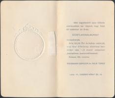 1913 Bp., Ezüstlakodalmi meghívó a Reismann házaspártól, fotóval díszítve