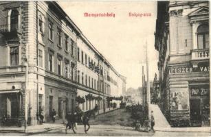 Marosvásárhely, Bolyay utca, Pap Zsigmond fűszer- és vaskereskedése / street with shop (r)