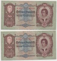 1932. 50P (5x) sorszámkövetők T:I-,II,II-
