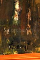 Szőnyi jelzéssel: Üldögélő a folyóparton. Olaj, farost, keretben,  60×65 cm