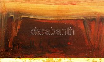 Horváth jelzéssel: Kocsmai cimborák. Olaj, farost, keretben, 23×18 cm