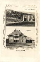 Ótura, Stará Turá; vasúti híd, vasútállomás / railway station and viaduct, Art Nouveau