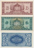 10db-os vegyes pengő bankjegy tétel, közte 1946. 100.000.000BP T:I-II