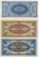 10db-os vegyes pengő bankjegy tétel, közte 1946. 100.000.000BP T:I-II