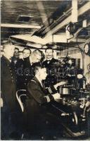 Haditengerész tisztek az SMS Prinz Eugen távíró szobájában / K.u.K. Naval officers in the telegraph room of SMS Prinz Eugen, photo
