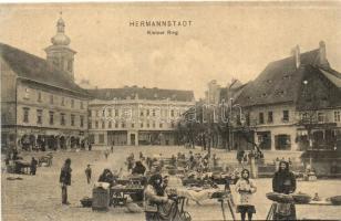 Nagyszeben, Hermannstadt; Piactér / Kleiner Ring, Verlag von Karl Graef / market place (fl)