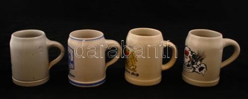 4 db német söröskorsó (0,5l), kettő jelzett, hibátlanok, m:13 cm (4×)