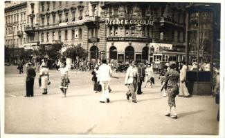 1938 Budapest VIII. Dreher Csokoládé, pesti Hazai Első Takarékpénztár, villamos, automobil, photo