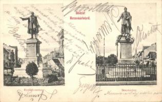 Marosvásárhely, Targu Mures; Kossuth-szobor, Bem-szobor / statue