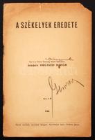 1938 futásfalvi Vargyassy Márton: A székelyek eredete. pp.:10, 23x15cm