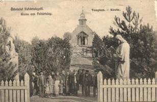 Fehértelep, Fejértelep, Susara; Templom. Kiadja Dajkovits J. utóda / Kirche / church (EK)