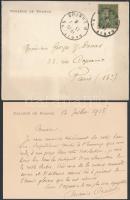 Maurice Croiset (1846-1935) francia tudós sajét kézzel írt levele / Autograph written letter of Maurice Croiset French hellenist scholar.