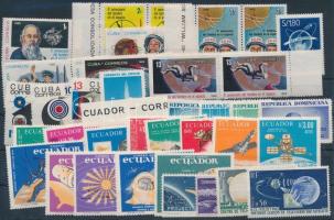 1958-1966 Space Research 40 stamps, 1958-1966 Űrkutatás motívum 40 db bélyeg, közte teljes sorok, összefüggések és ívszéli érékek