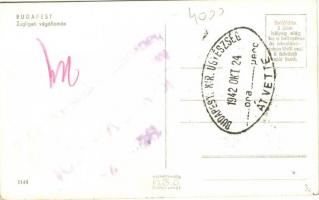 Budapest XII. Zugliget, villamos végállomás, a hátoldalon 'Kinyomható' cenzori pecsételéss...