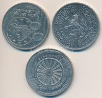 NSZK 1985F 5M Cu-Ni "Zene Európai Éve" + 1985G 5M Cu-Ni "150 éves a német vasút"...