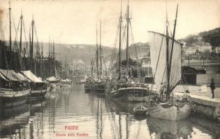 Fiume, Fiumara canal with sailing ships