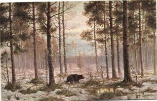 5 db RÉGI vadász motívumlap, vegyes minőség / 5 old hunter motive postcards, mixed quality