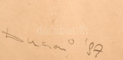 Ducsai Zltán (1965-): Egy úr és a lovag balladája.  Szitanyomat, papír, jelzett,  31×30 cm