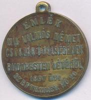 1897. "II. Vilmos látogatása Budapesten" fém emlékérem füllel "II. VILMOS - I. FERENC...