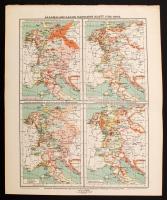 cca 1910-30 Vegyes Magyarország és Európa térképek a Magyar Földrajzi Intézet kiadásában, 3db, 31x38...