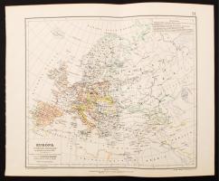 cca 1910-30 Vegyes Magyarország és Európa térképek a Magyar Földrajzi Intézet kiadásában, 3db, 31x38...