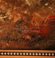 Szanthoffer Imre (1930-): Erdei út. Olaj, farost, jelzett, keretben, 50×60 cm