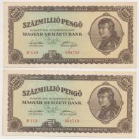 1946. 100.000.000P (4x) párban sorszámkövetők T:I,I-