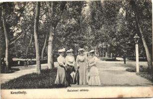 6 db RÉGI városképes képeslap, Balaton parti települése, Badacsony, Siófok, Balatonaliga, Tihany, Ke...