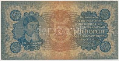 Csehszlovákia 1921. 5K T:III Czechoslovakia 1921. 5 Korun C:F