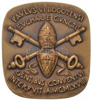 Vaikán 1968. "VI. Pál pápa / Misterium fidei et caritas" Br emlékérem eredeti tokban. Szig...