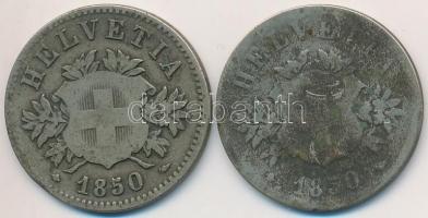 Svájc 1850BB 20r Bi (2x) T:3
Switzerland 1850BB 20 Rappen Bi (2x) C:F