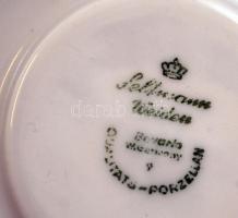 Bavaria porcelán 6 db virágmintás csésze és csészealj, matricás,  hibátlan, jelzett