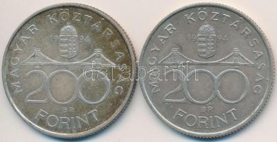 1994. 200Ft Ag "Deák" (2x) T:2 patina