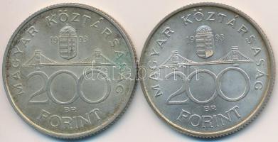 1993. 200Ft Ag "MNB" (2x) T:2,2-