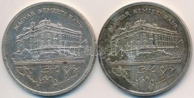 1992. 200Ft Ag "MNB" (2x) T:2,2- patina