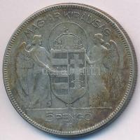 1930. 5P Ag "Horthy jobbra" T:3 patina
Adamo P8