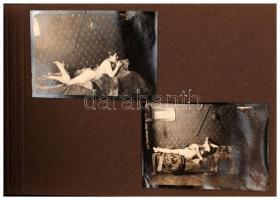 cca 1930 Erotikus örökség, fotók mappába ragasztva, 13db, különböző méretben
