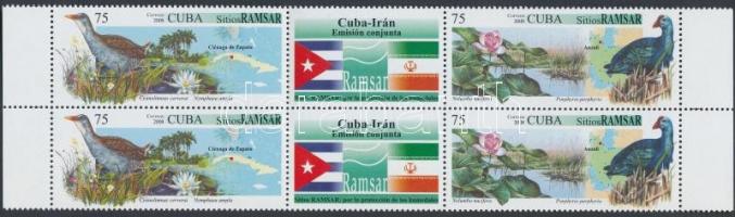 Cuba-Iran friendship; bird set margin block of 6 with coupon + set on FDC Kuba-Iráni barátság; Madár...