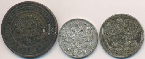 Orosz Birodalom 1913. 3k Cu + 1914. 15k Ag + 20k Ag T:2,2- egyiken ph.
Russian Empire 1913. 3 Kopek...