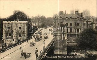 York, Old toll house and old water tower, bridge, automobile, tram (Rb)