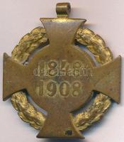 1908. "Katonai Jubileumi Kereszt" aranyozott Br kitüntetés mellszalag nélkül T:2-,3
Hunga...