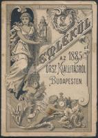 1885 Emlékül az Országos Kiállításról Budapesten, Lechner József óra-Raktára, kihajthatós nyomtatvány, 17x12cm