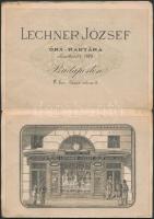1885 Emlékül az Országos Kiállításról Budapesten, Lechner József óra-Raktára, kihajthatós nyomtatván...