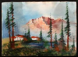 Klaus jelzéssel és jelzés nélkül: Alpesi tájak(2 db kép). Olaj, tempera, papír, 25x35 és 36x50 cm