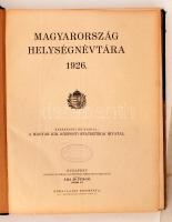 Magyarország helységnévtára. Bp., 1926, Magyar Királyi Központi Statisztikai Hivatal. Megviselt félv...