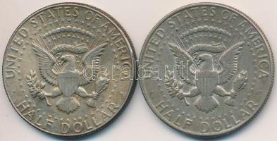 Amerikai Egyesült Államok 1967-1969D 1/2$ Ag "Kennedy" (2x) T:2
USA 1967-1969D 1/2 Dollar...