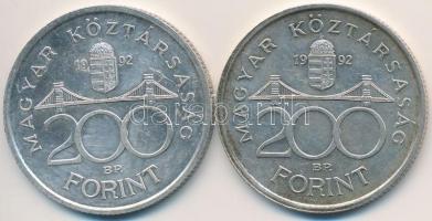 1992. 200Ft Ag "MNB" (2x) T:2