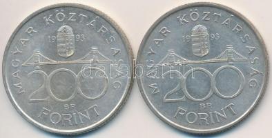 1993. 200Ft Ag "MNB" (2x) T:2