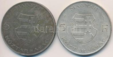 1947. 5Ft Ag "Kossuth" (2x) T:2- patina
