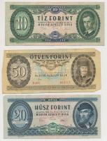 1962-1995. 9db-os vegyes forint bankjegy tétel T:III